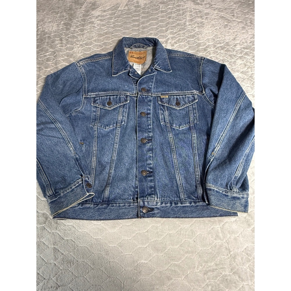 Levi Strauss Signature Mens Medium Blue Denim Trucker Jacket Y2K Vintage M